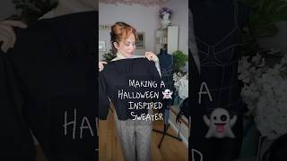 Fall and Halloween inspired sweater🎃 I love it sewingproject diyproject halloween sewing diy [upl. by Simson950]