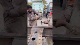 Watch How Rivet Are Removed From Truck Frame rivet riveting restoration viralvideo [upl. by Eceinal]