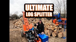 Eastonmade The Ultimate Log Splitter 37D With Attached Conveyor [upl. by Adnirim]