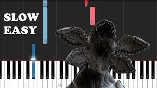 Stranger Things  Demogorgon Theme SLOW EASY PIANO TUTORIAL [upl. by Aicilram]