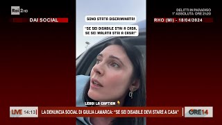 La denuncia social di Giulia Lamarca quotSe sei disabile stai a casaquot  Ore 14 del 24042024 [upl. by Wallinga]