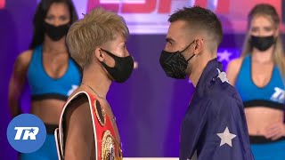 The Intense Faceoff between Naoya Inoue and Jason Moloney after both making weight for title fight [upl. by Vitoria453]