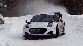 Tests Rallye Monte Carlo 2024  Adrien Fourmaux  Flat out on snow [upl. by Sillek]