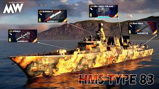 Modern Warships HMS Type 83 with RBU 10000 Brahmos II Atmaca  Destroyer  Online Gameplay [upl. by Yelsew338]