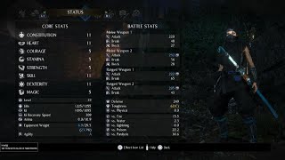 Nioh 2 Remastered  The Complete Edition My Current Stats [upl. by Micheil322]