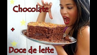 Bolo de brigadeiro com recheio de mousse de doce de leite [upl. by Sorazal275]