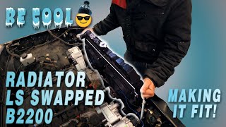 How We Squeezed a Radiator Into This LS Swapped Mazda B2200 [upl. by Kosiur942]