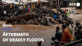 Aftermath of deadly floods in Nairobis Mathare slums  AFP [upl. by Eileme]