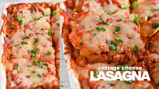 High Protein Lasagna with Cottage Cheese  336 kcal amp mealprep friendly [upl. by Amisoc]