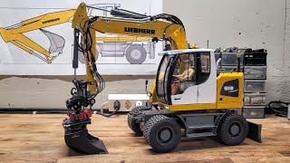 RC Liebherr A918 Compact Wheel Excavator 115 Scale Rototilt R4 tiltrotator [upl. by Season]