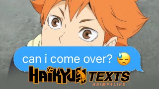 HAIKYUU TEXTS HINATA ASKS IF HE COULD COME OVER HINATA HAREM [upl. by Caesaria]