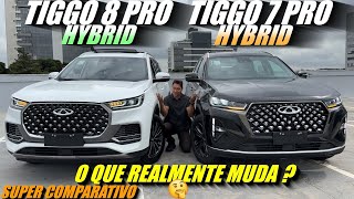 COMPARATIVO TIGGO 7 PRO Hybrid 2025 vs TIGGO 8 PRO Hybrid Plugin 2025 O que realmente muda [upl. by Ekud574]