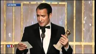 Le Discours de Jean Dujardin aux Golden Globes 2012  meilleur acteur  Cine90fr [upl. by Acinot]