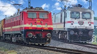 Dangerous Honking WAP 7 Malda intercityTeesta TorsaBalurghat ExpSantipur Sealdah Local Crossing [upl. by Borrell]