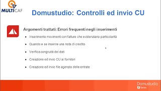 Multidialogo amp Domustudio controlli ed invio CU [upl. by Damas50]