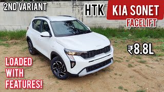 2024 Kia Sonet Facelift HTK 2nd Base Models Most Detailed Walkaround Review  TeamAutoTrend [upl. by Ellinet716]