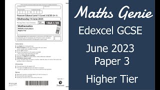 Edexcel Higher Paper 3 June 2023 Exam Walkthrough [upl. by Shoshana302]