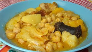 POTAJE DE GARBANZOS CON COL  RECETA FÁCIL [upl. by Harrietta]