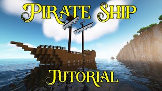 How to Build a Pirate Ship in Minecraft  Easy Tutorial [upl. by Yenoh]