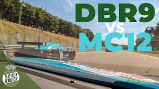 Onboard Aston Martin DBR9 vs Maserati MC12 V12 GT1 battle at Spa [upl. by Eiromem]