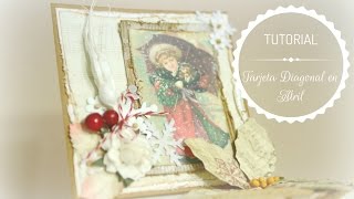 Tarjeta Tutorial Diagonal en Atril Cardmaking Scrapbooking [upl. by Franklyn]