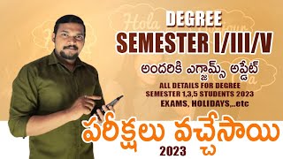 Degree Sem 135 Exams Dates released 2023  Do not miss [upl. by Standing]