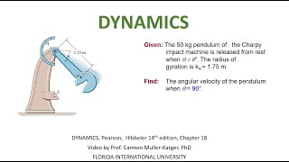 DYNAMICS Example 182 Principle of Work and Energy [upl. by Goldin]