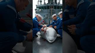 White Dolphins escape danger thanks to a Miracle Ship animalrescue [upl. by Jesus55]