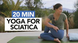 20 Min Yoga For Sciatica  Gentle Yoga Routine For Pain Relief [upl. by Yerag653]