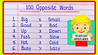 Opposite Words  100 Opposite Words  Opposite Word  Opposite words in English  अपोजिट वर्डस [upl. by Rybma]