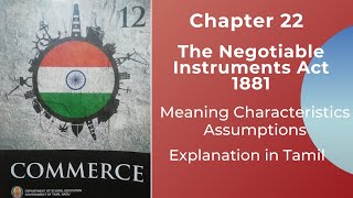 TN State Board12 CommerceChapter 22Tamil Negotiable Instruments Act 1881 Negotiable Instruments [upl. by Filberte262]