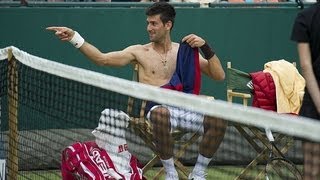 Djokovic and Dimitrov Imitate Sharapova Redfoo Plays US Open Qualifier [upl. by Aniakudo]