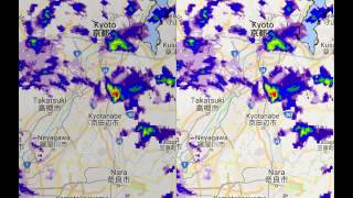 Example of rainfall forecast made ten minutes earlier using 3D nowcasting on experiment basis [upl. by Autum]