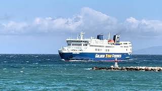 Golden Star Ferries  Andros Queen  Approaching Rafina [upl. by Cassella]