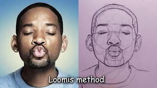 How to Draw a Portrait Using the Loomis Method  Frontal View [upl. by Debera958]