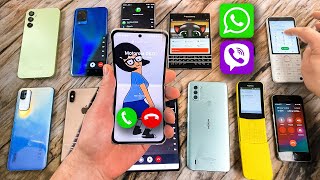 12 Phones Incoming Call  Viaber  WhatsApp iPhone Z Fold Nokia Xiaomi BB N20U OPPO A14 amp Qin [upl. by Koo]