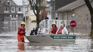 Spring flooding hits Quebec Ontario and New Brunswick [upl. by Ardnod439]