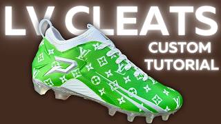 Custom LV Football Cleats Super Easy Tutorial [upl. by Galvin]