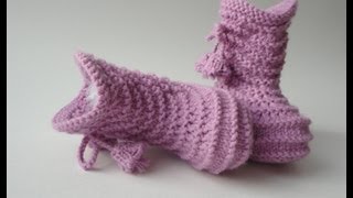 Вязаные пинетки для детей Knitted baby booties [upl. by Kcerb]