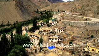 Lamayuru town as seen from Lamayuru Monastery India [upl. by Petronia]