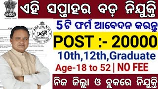 Top Odisha Government Jobs 2024  Total Post 20000  Odisha Govt Job news  Odisha New Vacancy [upl. by Trenton]