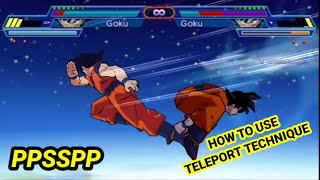 All Teleport Technique Shin Budokai 2  TIPS amp TRICKS GAME PPSSPP [upl. by Belloir]