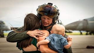 Emotional  Soldiers Homecoming Video  Fighter Squadron Return Home From a 3 Month Deployment [upl. by Thaddeus569]