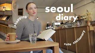 winter in Seoul vlog ☕️ stationary kbeauty amp clothes shopping cute cafes and snow [upl. by China]