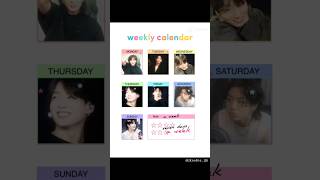 My weekly calendar jungkook bts jungkookbt army jungkookask jeonjungkook btsofficialbighit [upl. by Nylhsoj]