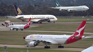 90 min Melbourne Airport  MEL 🇦🇺 Plane Spotting RUSH HOUR Heavy planes landingTake off [upl. by Treharne]