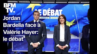 Européennes le premier débat entre Jordan Bardella et Valérie Hayer en intégralité [upl. by Anai]