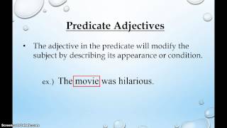 Predicate Adjectives amp Predicate Nominatives [upl. by Hirsh]