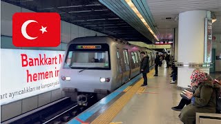 Metro trains in Istanbul  M2 and M7 trains at Gayrettepe and Şişli [upl. by Kirtley]