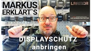 So gehts Displayschutz anbringen  Montage ohne Kleben  saugt sich fest [upl. by Nogas]